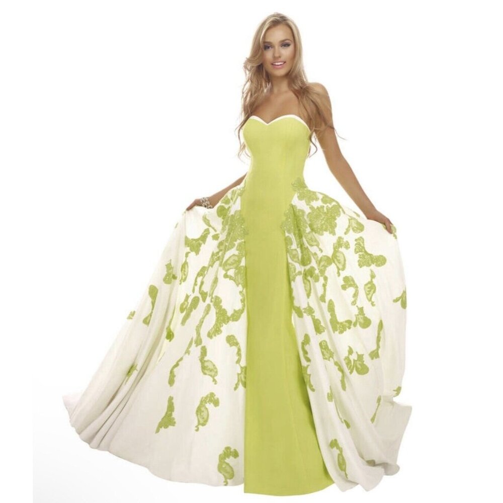 Janique By Kourosh Gown Dresss Size 2 Sequin Floral Panel Dress Prom  W1376 $873